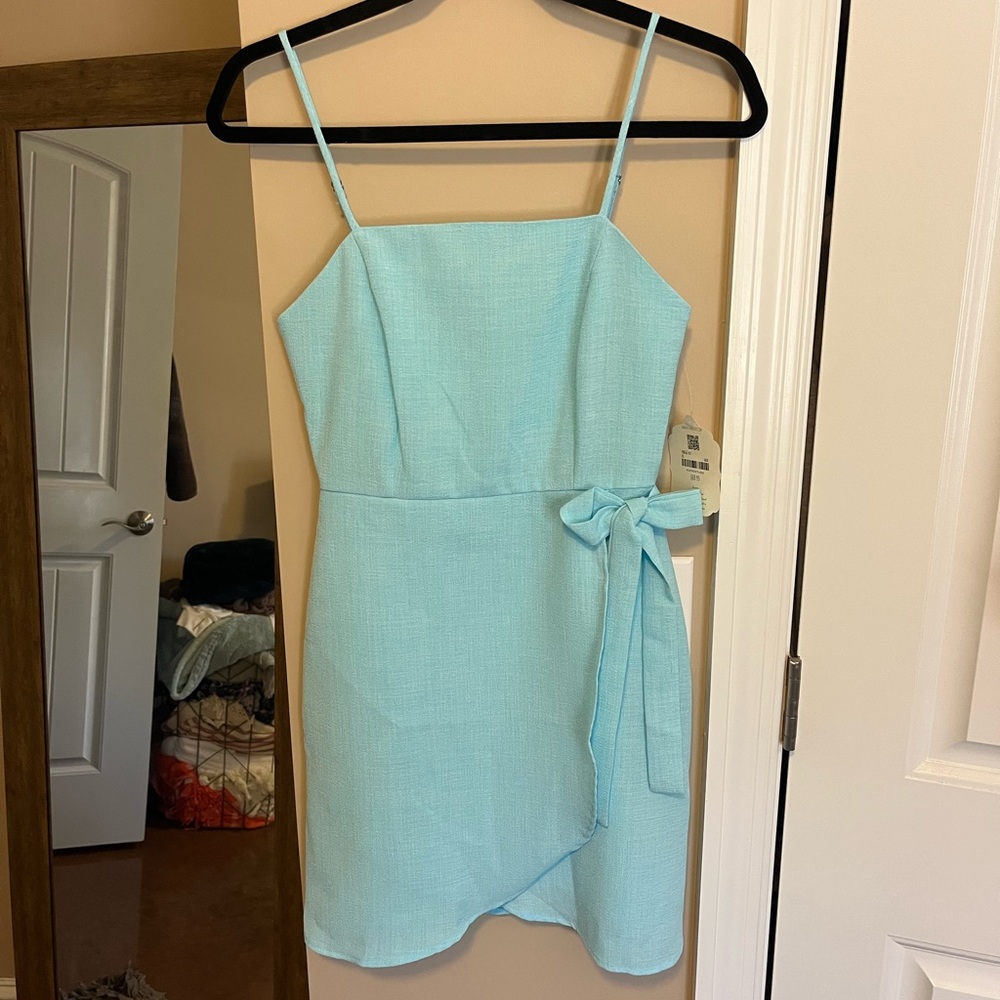 Altar'd State Light Blue Mini Dress with Bow